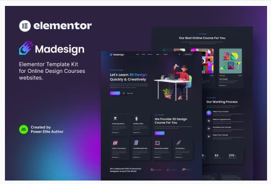 Madesign  Online Design Courses Elementor Template Kit