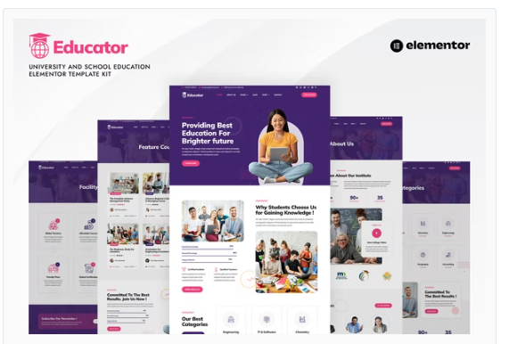 Educator  University & School Education Elementor Template Kit